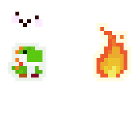 _.-+*  yoshin and fire pixel art  '*+-._ and contest (read description)