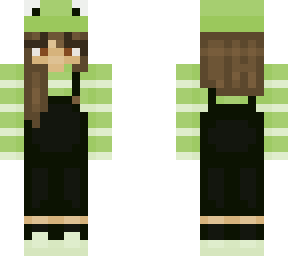brown hair girl frog