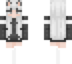 cat girl hoodie (white hair)
