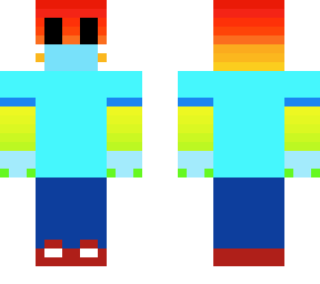 clothed raindow man with mask  and gloves