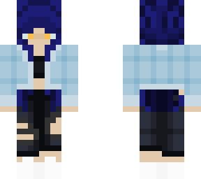 dark blue hair with jacket