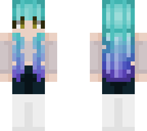 galaxy hair and crop top