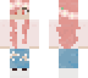 kawaii pink flower girl (red eyes)