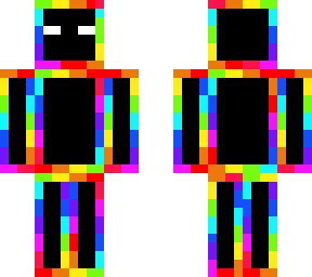 neon rainbow robot