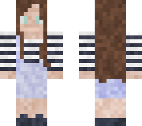 overall + striped shirt