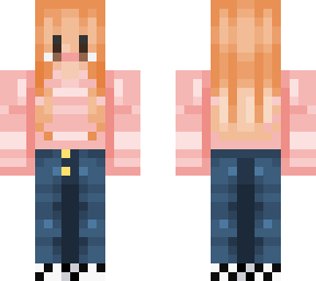 redhead in pink