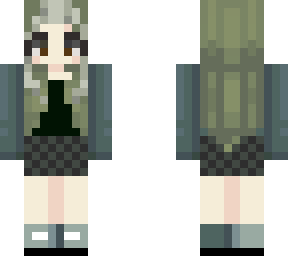 silver and green hair