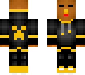 backwards turkey in a black and yellow hoodie