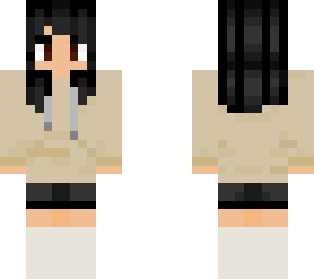 black haired girl in hoodie xd