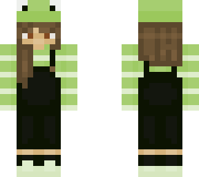 brown hair girl frog