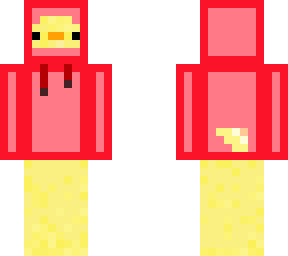 duck, red hoodie, slim