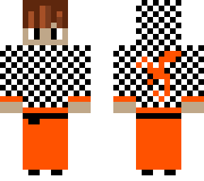 orange checked hoodie