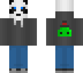 panda with a slime hoodie