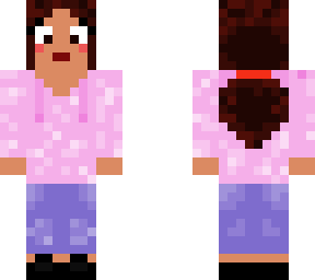 pink hoodie girl with ponytail