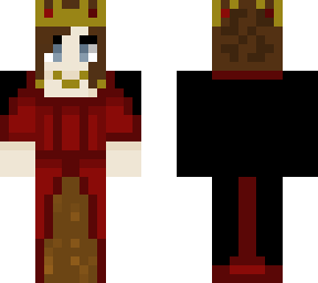queen (red dress and black cloak)