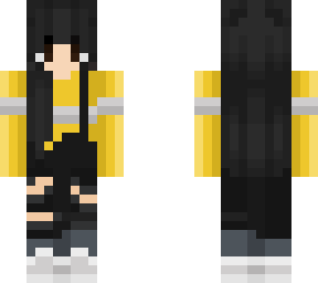 yellow girl with ripped jeans