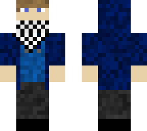 blue boy with hoodie and checkered bandana
