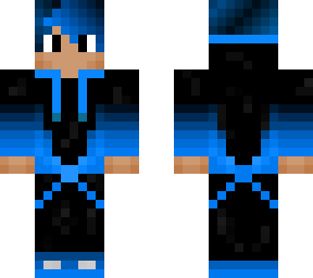blue hoodie (blue hair)