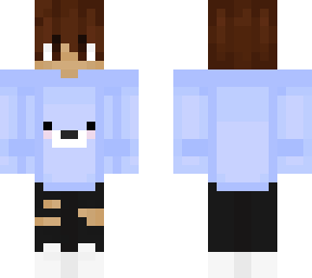 boy with light blue bear hoodie