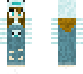 cute girl with seal overalls and hat