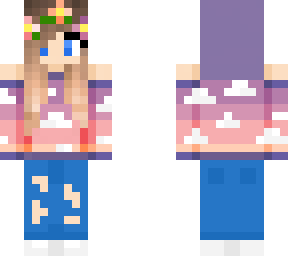 flower crown girl with cloud hoodie