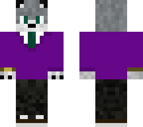 formal wolf with a purple suit