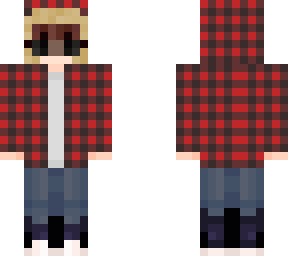 girl in red plaid hoodie