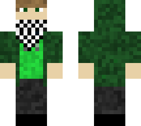 green boy with hoodie and checkered bandana