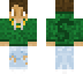 green hoodie with ripped jeans