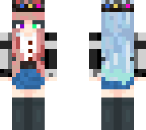 pink and blue haired girl | Minecraft Skin