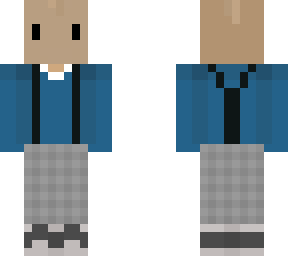 plaid pants, suspenders boxhead