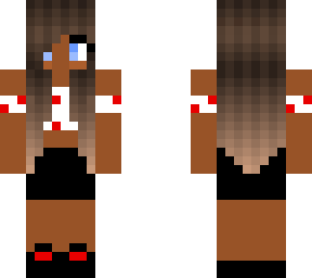 poc girl with headphones and skirt/croptop outfit