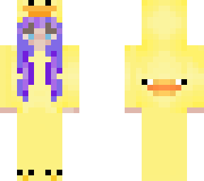 purple haired girl duck onzie