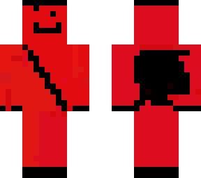 red person with gun and backpack
