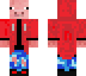red sweatshirt pig