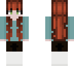 simple autumn hair and sky blue sweater