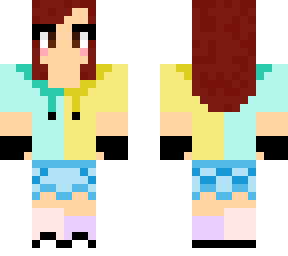 brown haired girl with different color sleeve sweater