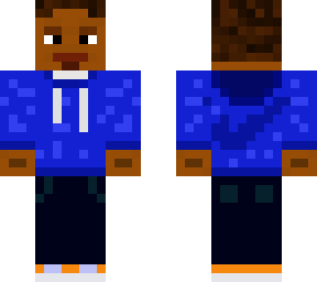 man with blue nike hoodie