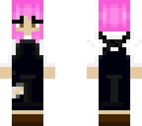 nihachu pink hair and overalls:)