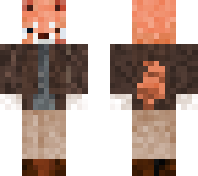 red panda in brown suit