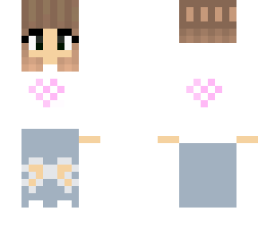 white hoodie with pink pixel heart (girl)