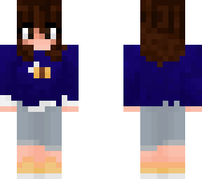 bee girl brown hair (blue)