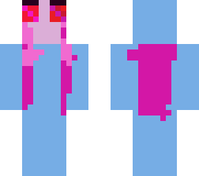 blue hoodie pink hair