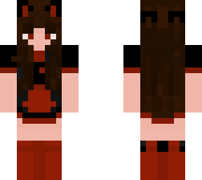 catgirl maid black and red