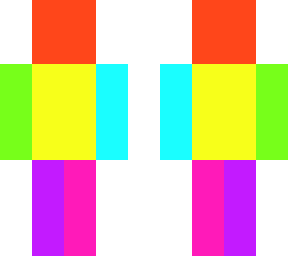 neon multi colored body parts