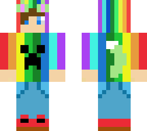 rainbow creeper- cat boy hoodie