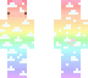 rainbow pig with clouds