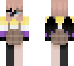 short strawberry  blonde hair - half enderman - enby
