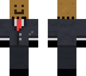 suit with bag on head