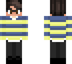 yellow and blue striped shirt